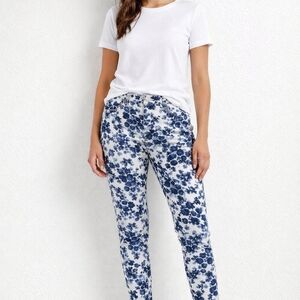 Michael Kors Navy Floral Print Jeans